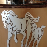 Stainless Horses laser cut
